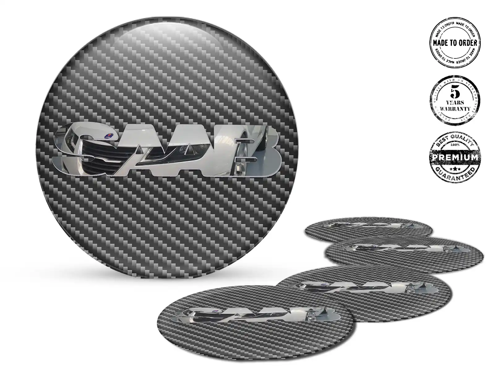 Saab Felgensticker für Autos Gewölbtes Emblem-Design
